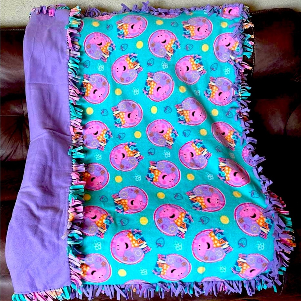New Fleece Tie Blanket-Peppa Pig